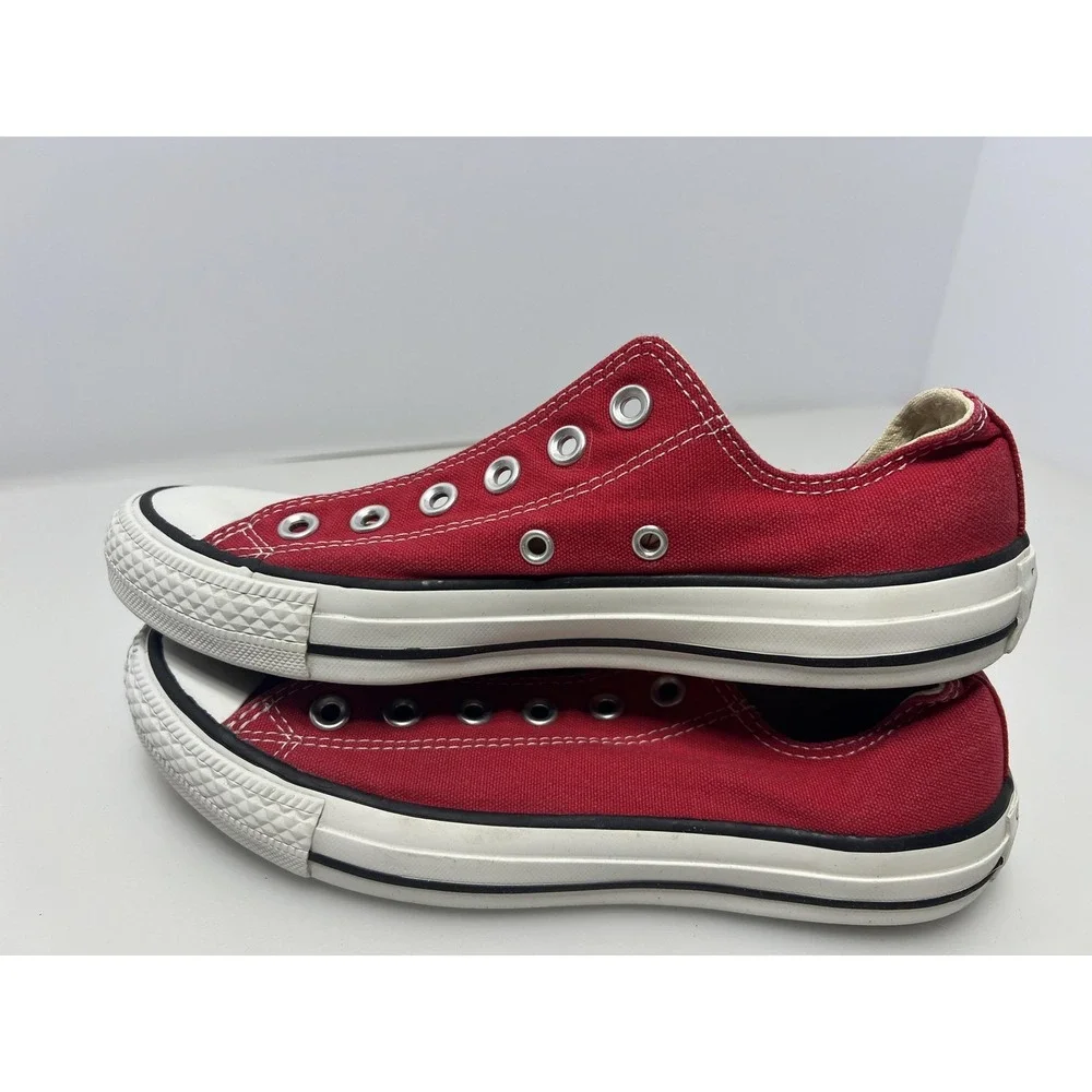 Converse Chuck Taylor‎ All Star Shoes Mens 5 Red Canvas Lace Up Low Top Sneakers - Picture 7 of 10